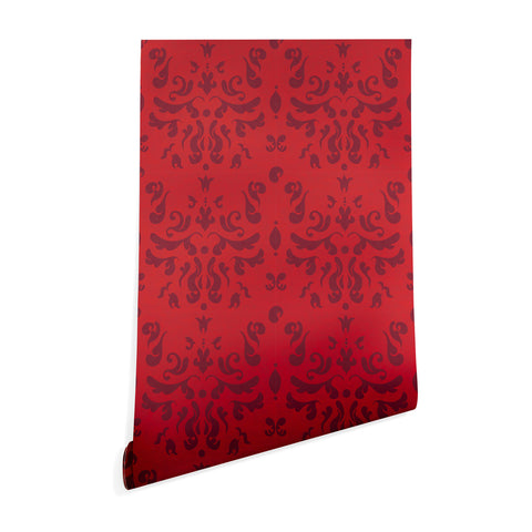 Camilla Foss Modern Damask Red Wallpaper