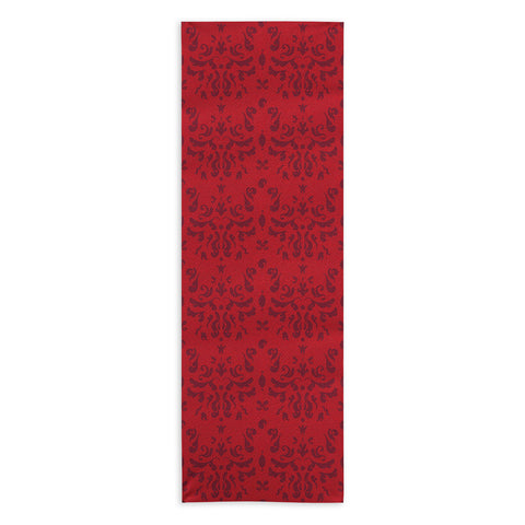 Camilla Foss Modern Damask Red Yoga Towel