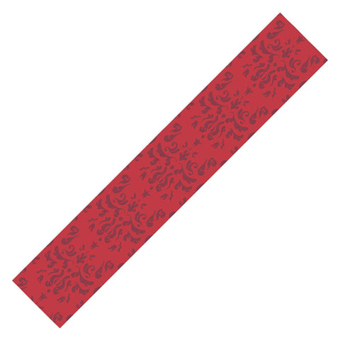 Camilla Foss Modern Damask Red Table Runner