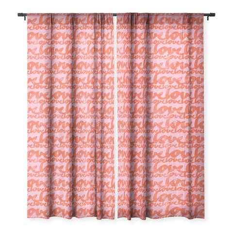 Camilla Foss Pattern of Love Sheer Window Curtain