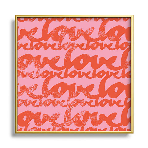 Camilla Foss Pattern of Love Square Metal Framed Art Print