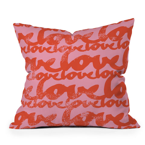 Camilla Foss Pattern of Love Outdoor Throw Pillow