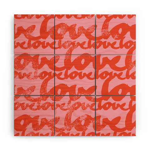 Camilla Foss Pattern of Love Wood Wall Mural