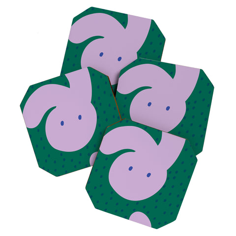 Camilla Foss Pebbles and Rabbit Coaster Set