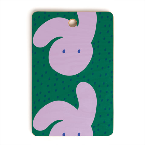 Camilla Foss Pebbles and Rabbit Cutting Board Rectangle