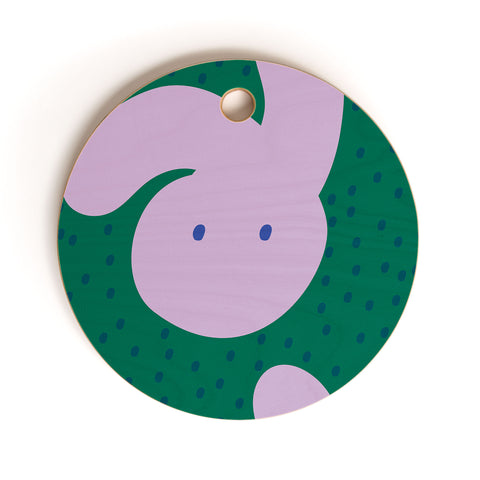 Camilla Foss Pebbles and Rabbit Cutting Board Round