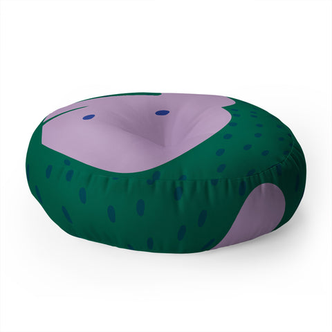 Camilla Foss Pebbles and Rabbit Floor Pillow Round
