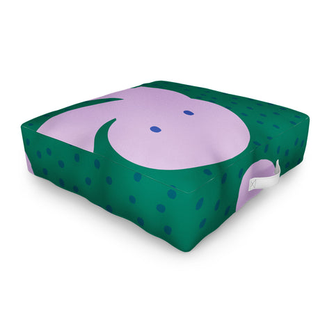 Camilla Foss Pebbles and Rabbit Outdoor Floor Cushion