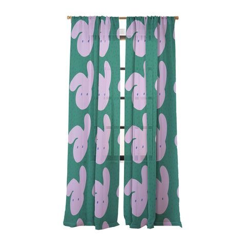 Camilla Foss Pebbles and Rabbit Sheer Window Curtain