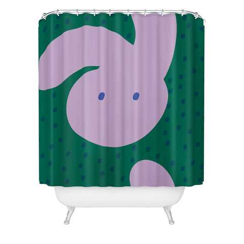 Camilla Foss Pebbles and Rabbit Shower Curtain