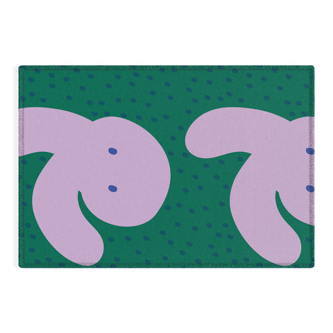 Camilla Foss Pebbles and Rabbit Outdoor Rug