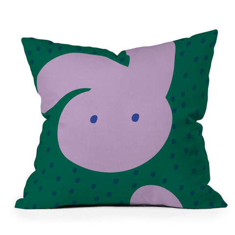 Camilla Foss Pebbles and Rabbit Throw Pillow