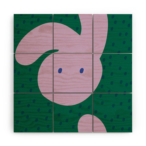 Camilla Foss Pebbles and Rabbit Wood Wall Mural