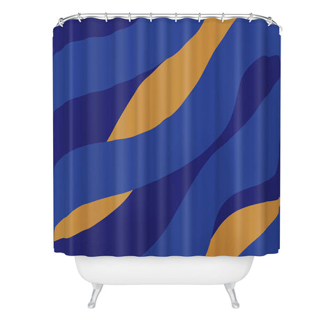 Camilla Foss Pebbles in Stream Shower Curtain
