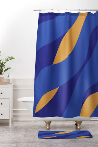 Camilla Foss Pebbles in Stream Shower Curtain And Mat