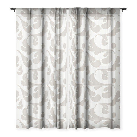 Camilla Foss Playful Gray Sheer Window Curtain
