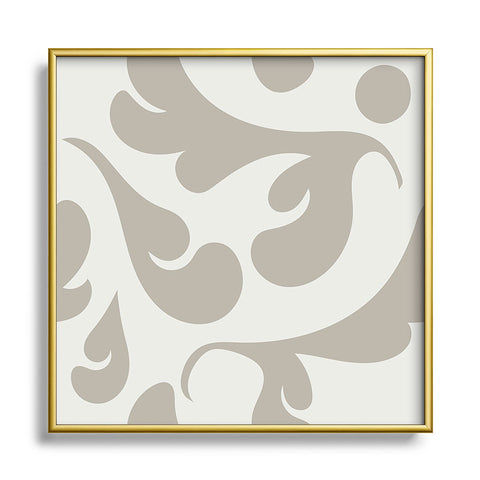 Camilla Foss Playful Gray Square Metal Framed Art Print