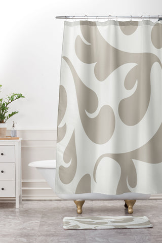 Camilla Foss Playful Gray Shower Curtain And Mat