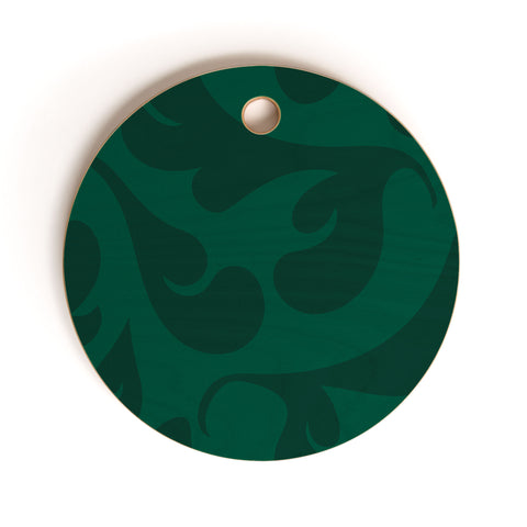 Camilla Foss Playful Green Cutting Board Round
