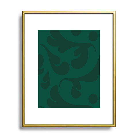 Camilla Foss Playful Green Metal Framed Art Print