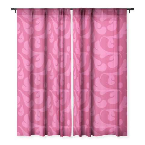 Camilla Foss Playful Pink Sheer Window Curtain