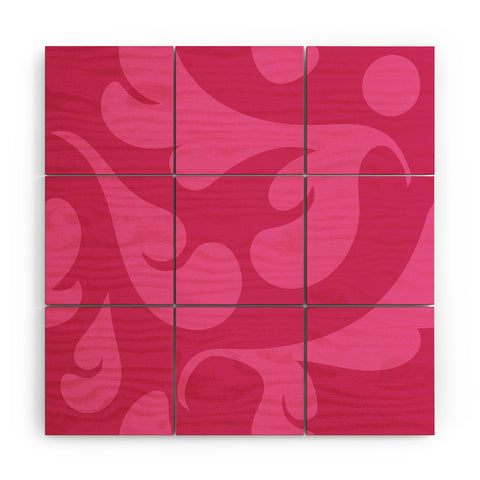 Camilla Foss Playful Pink Wood Wall Mural