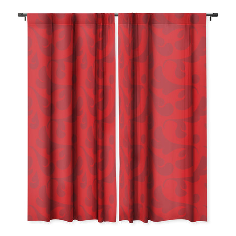 Camilla Foss Playful Red Blackout Window Curtain