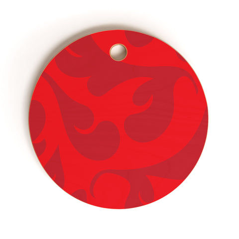 Camilla Foss Playful Red Cutting Board Round