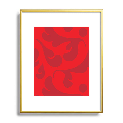 Camilla Foss Playful Red Metal Framed Art Print