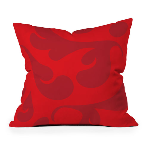 Camilla Foss Playful Red Outdoor Throw Pillow