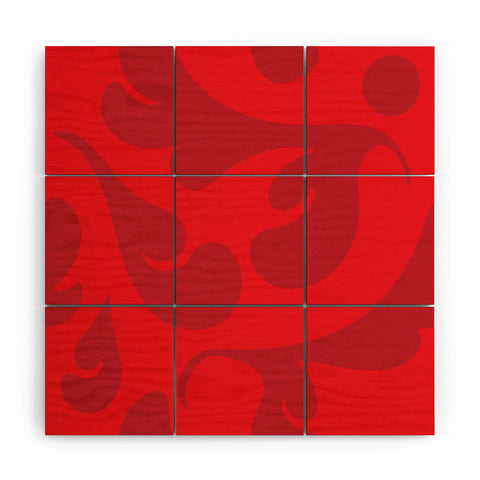 Camilla Foss Playful Red Wood Wall Mural