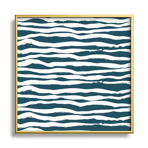 Camilla Foss Scandi Waves Square Metal Framed Art Print