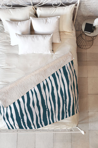 Camilla Foss Scandi Waves Fleece Throw Blanket