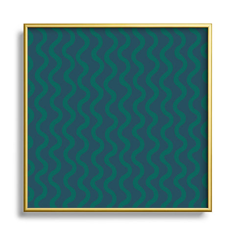 Camilla Foss Scandi Wavy Square Metal Framed Art Print