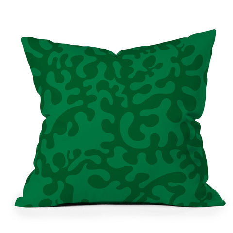 Camilla Foss Shapes Green Outdoor Throw Pillow