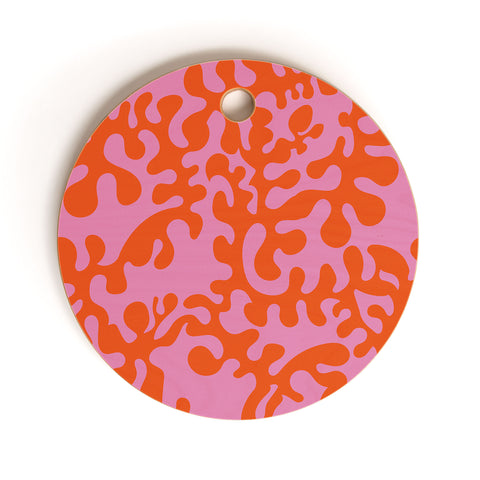 Camilla Foss Shapes Pink and Orange Cutting Board Round