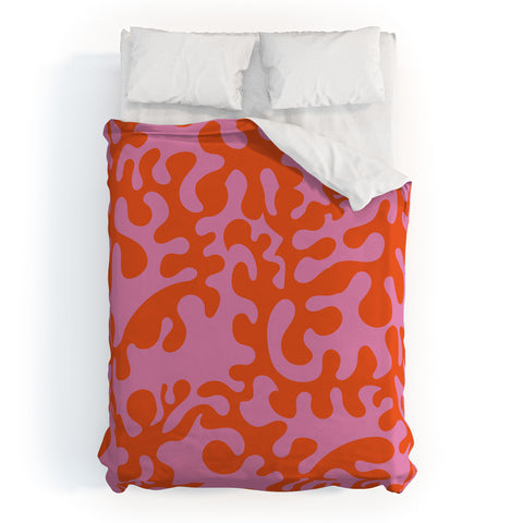 Camilla Foss Shapes Pink and Orange Duvet Cover