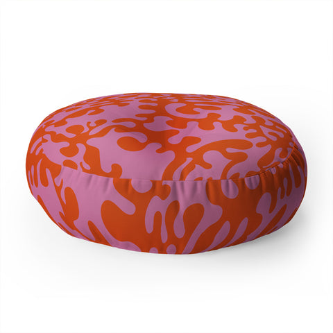 Camilla Foss Shapes Pink and Orange Floor Pillow Round