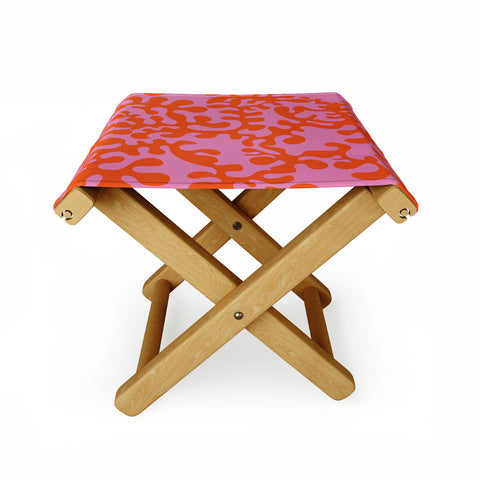 Camilla Foss Shapes Pink and Orange Folding Stool