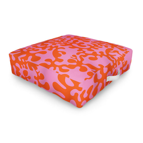 Camilla Foss Shapes Pink and Orange Outdoor Floor Cushion