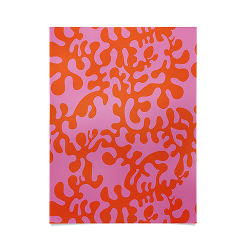 Camilla Foss Shapes Pink and Orange Poster