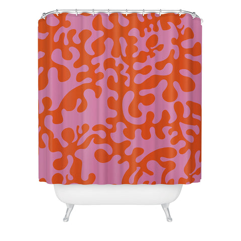 Camilla Foss Shapes Pink and Orange Shower Curtain
