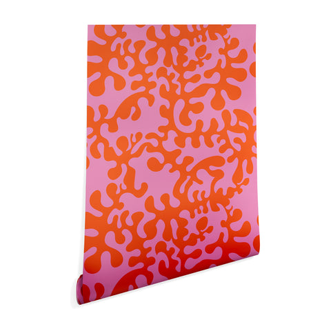 Camilla Foss Shapes Pink and Orange Wallpaper