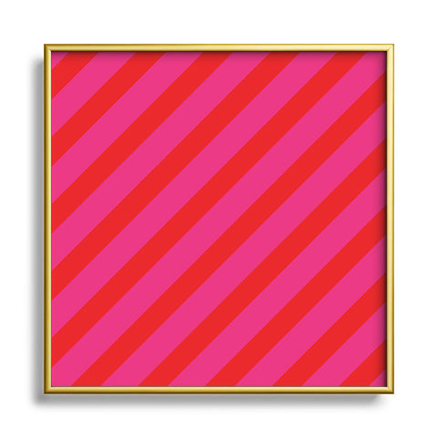 Camilla Foss Thin Bold Stripes Square Metal Framed Art Print