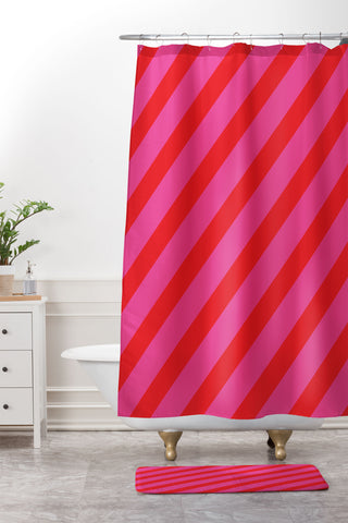 Camilla Foss Thin Bold Stripes Shower Curtain And Mat