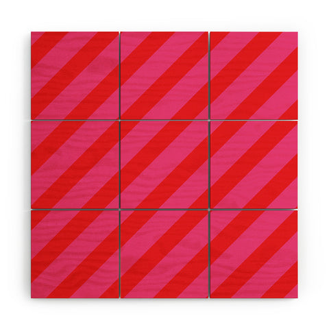 Camilla Foss Thin Bold Stripes Wood Wall Mural