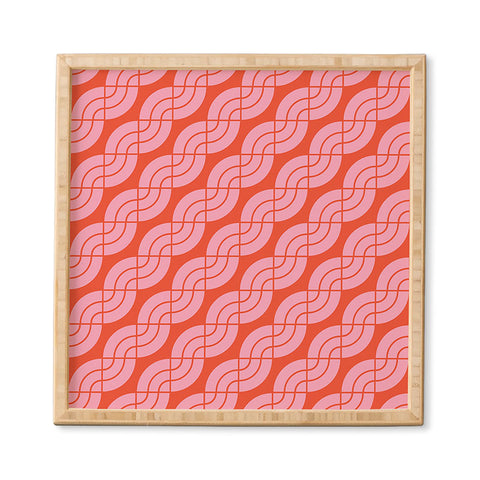 Camilla Foss Twisted Pattern Pink Orange Framed Wall Art