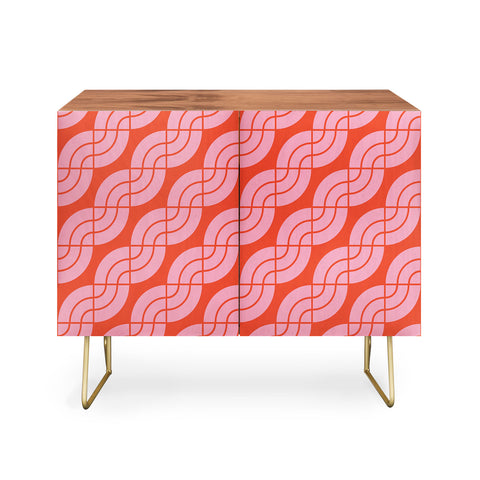 Camilla Foss Twisted Pattern Pink Orange Credenza