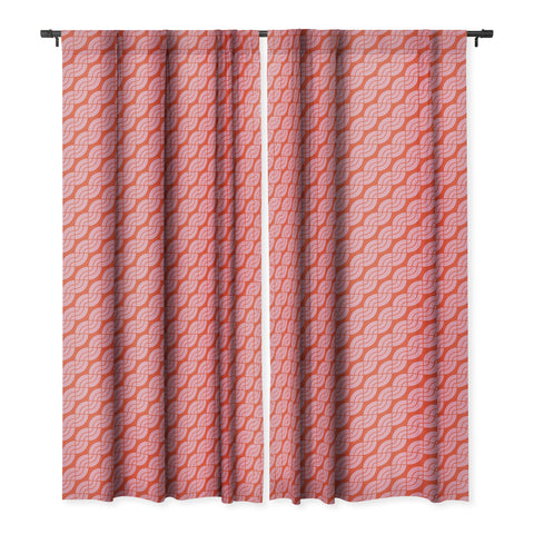 Camilla Foss Twisted Pattern Pink Orange Blackout Window Curtain