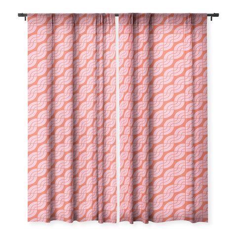 Camilla Foss Twisted Pattern Pink Orange Sheer Non Repeat